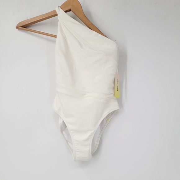 Summersalt Sidestroke One Piece Swimsuit Women's Size 0 White Ruched Minimalist - Picture 2 of 16